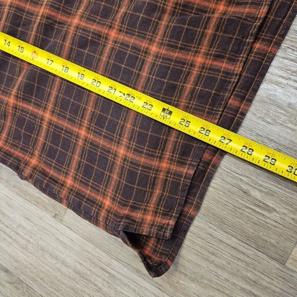 Vtg Venezia Plaid Flannel Shirt Womens 14/16 XL Brown Orange Swiftie Evermore - Picture 8 of 8
